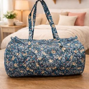 Vera Bradley Floral Sloth Blue Duffel Bag
